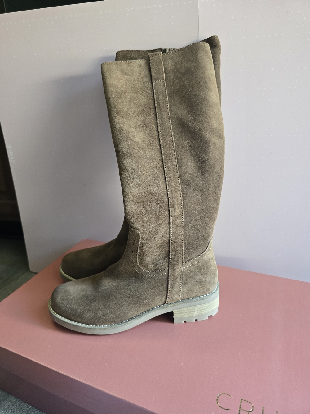Geniuine Leather Suede Brown Knee High Cruza Boots Size 8 NWT - Picture 9 of 10